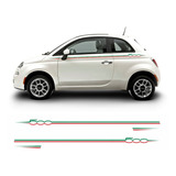 Par Adesivo Faixa Lateral Paralama Fiat 500 Italia Sport  40