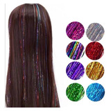 Tinsel Hair Extensiones Oropel Holográfico Cabello Brillante