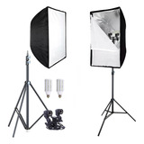 Kit Softbox 60x90 + Tripie 2.10 + Socket Doble + 2 Focos Led