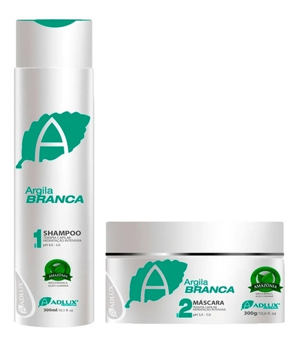 Kit De Argila Branca Adlux Shampoo E Mascara Intensiva