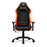 Cadeira De Escritório Cougar Explore Gamer Ergonômica  Preto E Laranja Com Estofado De Pu