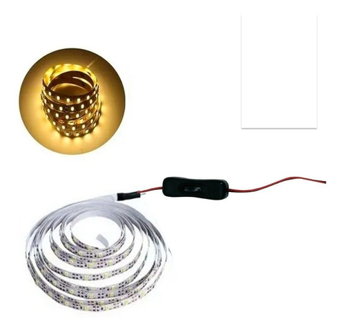 5mts Tira Led Calida + Interruptor Alacena Bajo Mesada