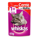 Alimento Whiskas 1+ Whiskas Gatos  Para Gato Adulto Todos Los Tamaños Sabor Carne En Salsa En Sobre De 85 g