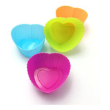 ¡ Set X 6 Moldes Silicona Corazones Para Cupcakes Muffin !!