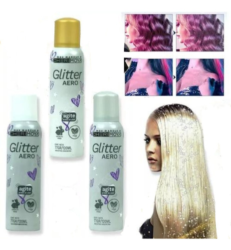 Glitter Aerosol Brillo P/cuerpo Rostro Pelo 120ml Cherimoya