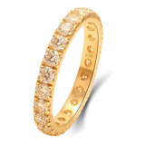 Churumbela De Diamantes Moissanita 2mm Anillo Oro Puro 14k