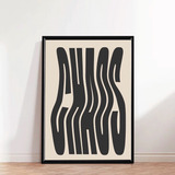 Cuadro Chaos Aesthetic Bauhaus 70's Minimalista Marco Madera