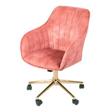 Silla De Oficina Ejectiva Matisse Terciopelo Ultrasuave Color Rosa