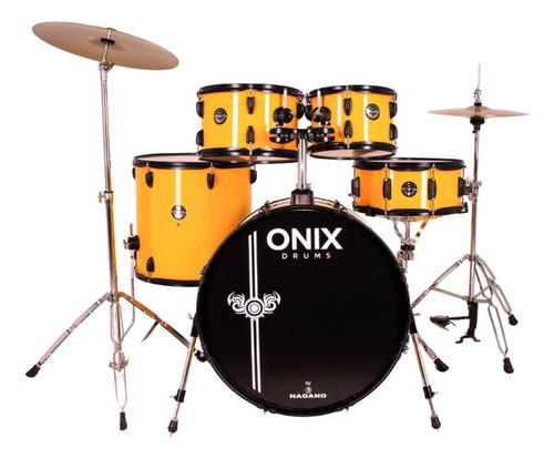 Bateria Acústica Nagano Onix Skinny 20 Yellow Kit Completo