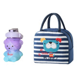 Botella De Oso Kawaii + Lonchera Infantil Térmica