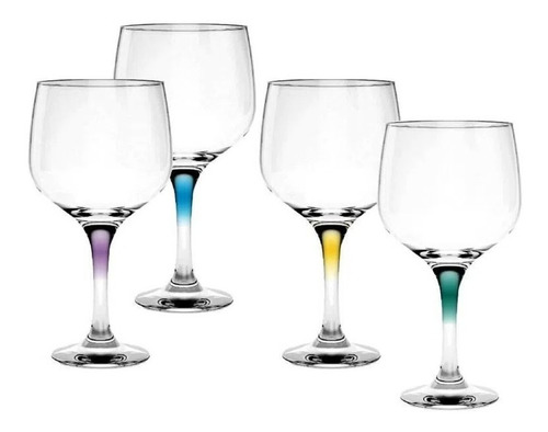 Set 4 Copas Colores Vidrio - Cristar