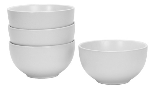 Juego De 4 Bowls De Cerámica Crown Baccara Color Blanco