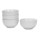 Juego De 4 Bowls De Cerámica Crown Baccara Color Blanco