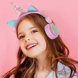 H  R - Auriculares Niños Pará, Diseño De Unicornio Ajustabl