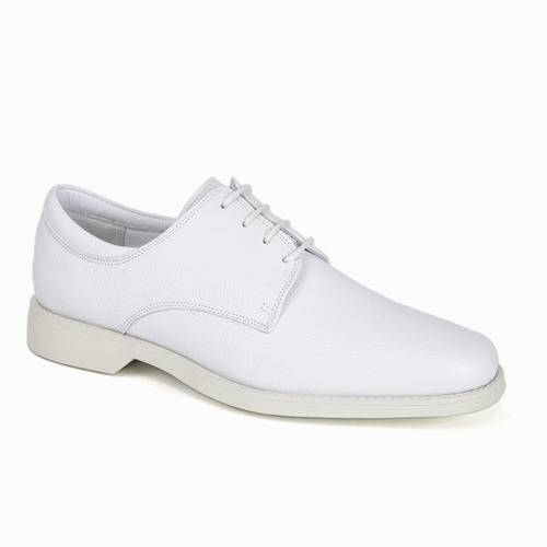 Sapato Social Casual Anatomic Gel Couro Branco Confort