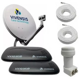 2 Receptores Digital Vivensis Vx10 Tv Hd Lnbf Duplo Completo