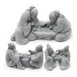 Set De 3 Figuras De Ajedrez Anciano Para Jardín Zen