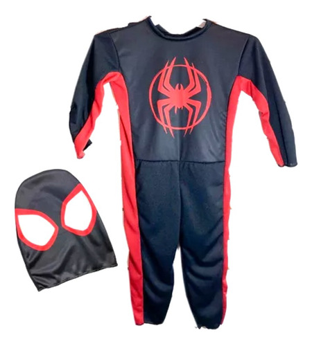 Disfraz Spiderman Negro Miles Morales Super Precio Marvel