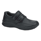 Zapato Escolar De Piel Y Contactel Flexi Negro Niño 2113
