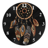 Hgod Designs Atrapasueños - Reloj De Pared Redondo Con B