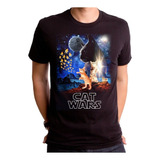 Polera Unisex Gato Mascota Star Wars Algodon Estampado