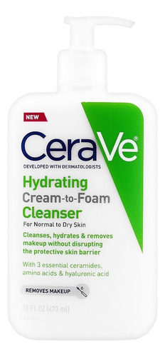 Cerave Hydrating Cream To Foam Cleanser 16 Oz. (473ml)