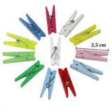 Mini Pregador Prendedor Madeira 2,5cm Organizador Clip 30 Pç