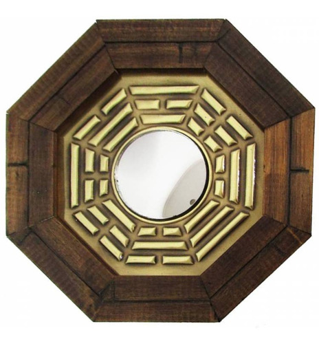 Quadro Baguá Espelho Convexo 18 Cm - Feng Shui