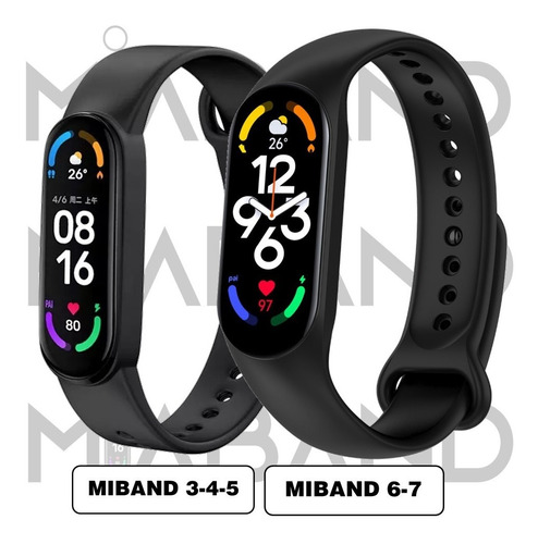 Malla Marca Miaband Para Reloj Mi Band 3 4 5 6 7 Silicona