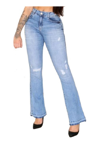 Calça Flare Feminina Jeans Biotipo Style Boca Sino Ref 28481