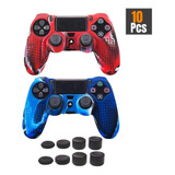 Ps4 Funda Texturizada Kit Silicona + Caps (8pcs)