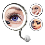 Espejo Led Flexible Maquillaje Aumento X10 Ventosa - Portát
