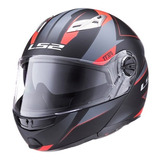 Casco 370 Ls2 Rebatible  Rojo Easy Doble Visor Tmr