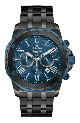 Reloj Bulova Marine Star Serie Crono Negro 98b410 Ts
