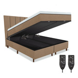 Colchão Magnético King 1,93x2,03 Hr Premium Massageador 2 Controles Energia Bio Quântica + Cama Box Bau + Cabeceira