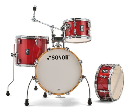 Sonor Aqx Jungle Bateria Jazz 4 Cuerpos 16 10 13 13 Color Red Moon Sparkle