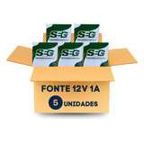 Kit 05 Fonte Alimentação Soft 12v 1a P4 Cftv Câmera Sylc Seg