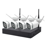 Kit Camaras Nvr 4 Ch Exterior Inalambricas Wifi Con Audio