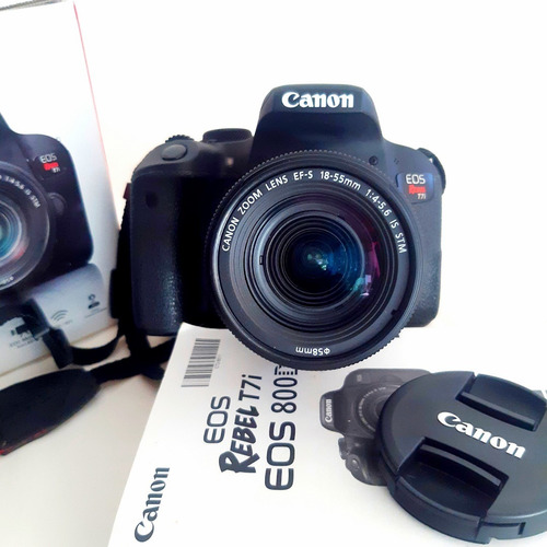Câmera Canon T7i Eos Rebel + Lente 18-55 Mm