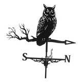 Black Owl Shaped Metal Weather Vane Mounting