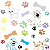 Papel De Parede Adesivo Patas Gato Cachorro Petshop - 12m