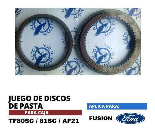 Juego De Discos De Pasta Tf80sc / Tf81sc / Af21 Ford Fusion Foto 2