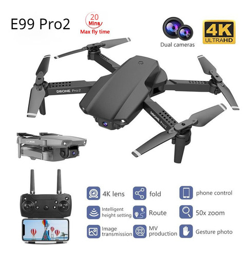 E99 Pro2 Rc Mini Drone 4k Hd Quadcopter Juguete 2 Batería