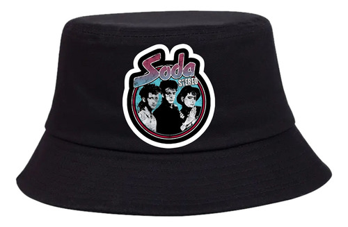 Gorro Pesquero Soda Stereo Rock Sombrero Bucket Hat Black