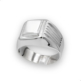 Anillo Sello Hombre Aviador Plata Fina 950 Nacional | M18