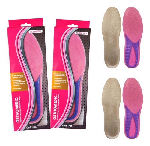 Kit Plantilla De Gel Para Mujer (2 Pares)