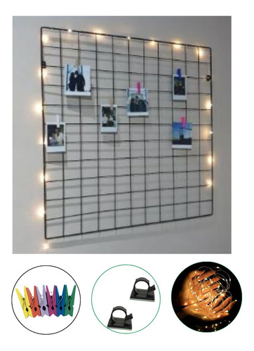 Memory Board Com Led Para Fotos Polaroid, Fio Fada Luminoso