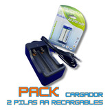 Pack De 2 Pilas Recargables Aa 2700 Mah, 1.3 V Mas Cargador