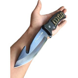 Cuchillo Tactico Militar De Acero Funda Paracord Pesca A9420