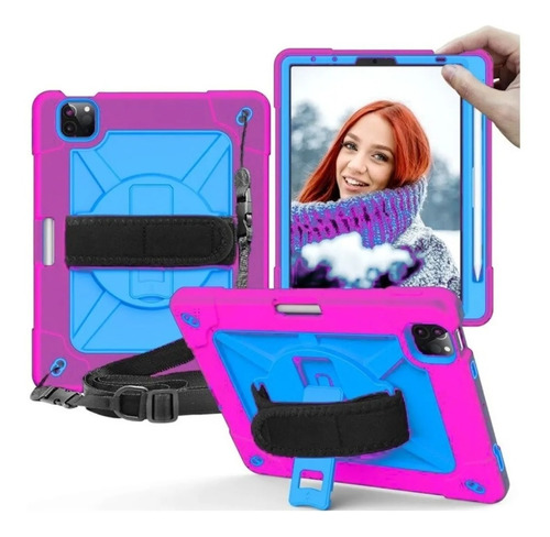 Funda De Uso Rudo Con Correa Para iPad Air 4 10.9 Soporte